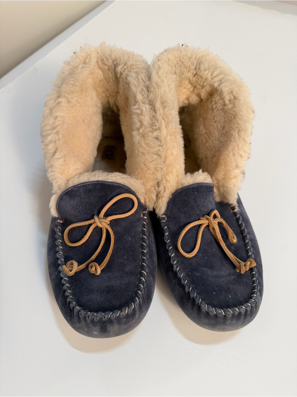 Ugg Navy Suede Moccasin Slippers